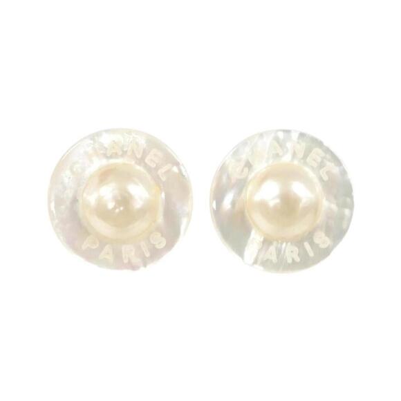 CHANEL Authentic White Earrings